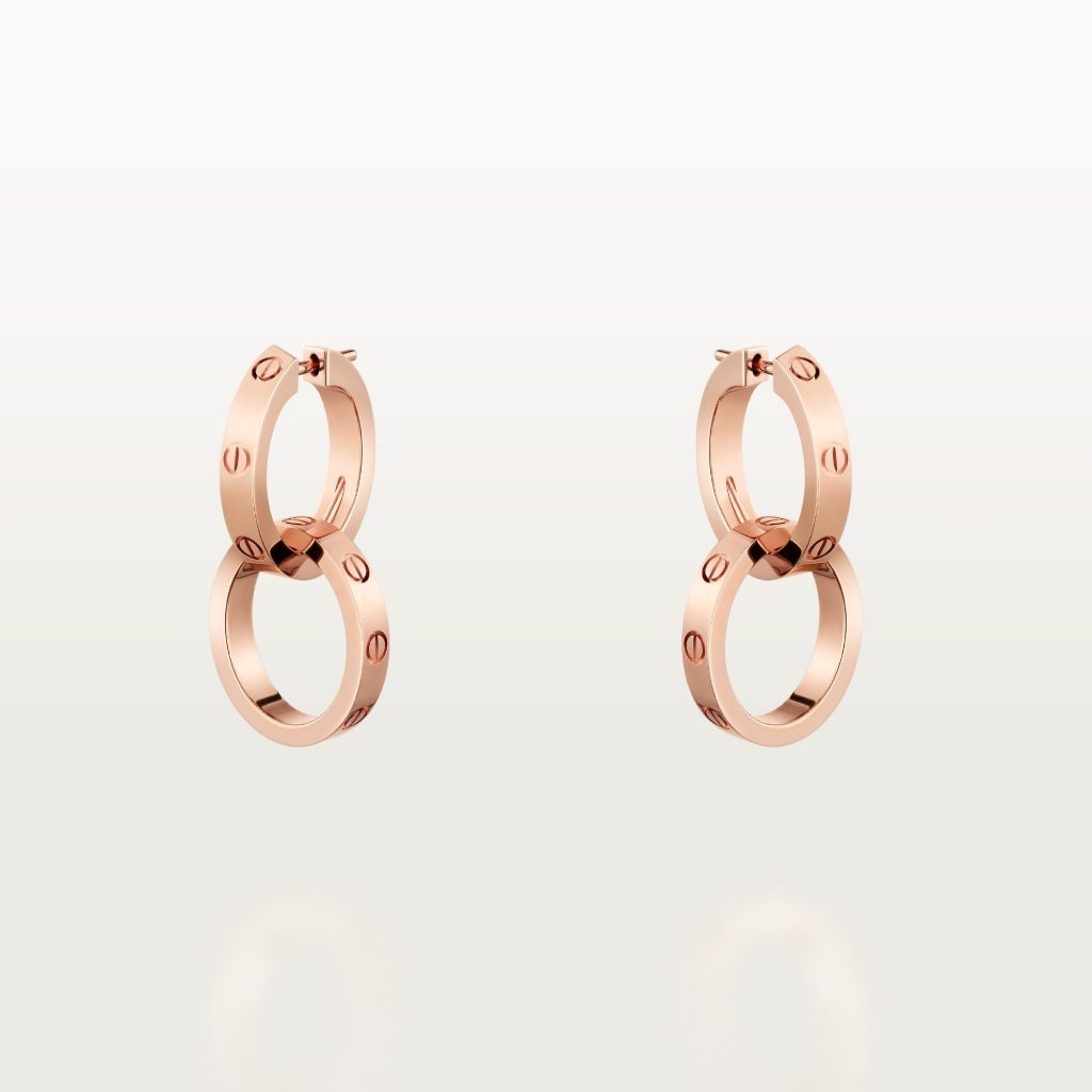 Bông Tai Cartier Love Chế Tác Hong Kong Vàng Hồng 18K (4)