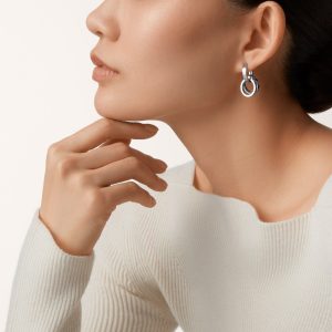 Bông Tai Cartier Love Chế Tác Hong Kong Vàng Trắng 18K (1)
