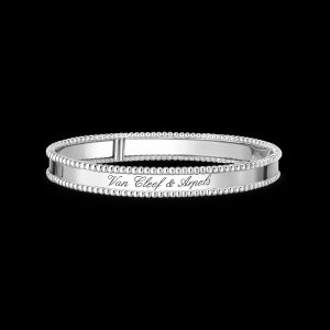Lắc Tay Van Cleef & Arpels Perlée Signature Medium Vàng Trắng Chế Tác 17cm