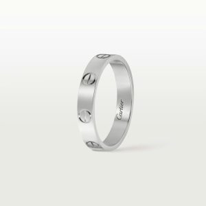 Nhẫn Cartier Love Chế Tác Hong Kong Vàng Trắng 18K Bản Trơn (10)
