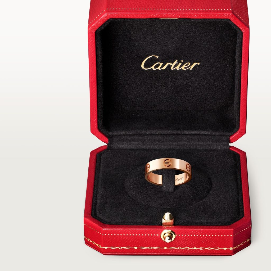 Nhẫn Cartier Love Chế Tác Vàng Hồng 18K Hong Kong Bản Lớn 5-5mm