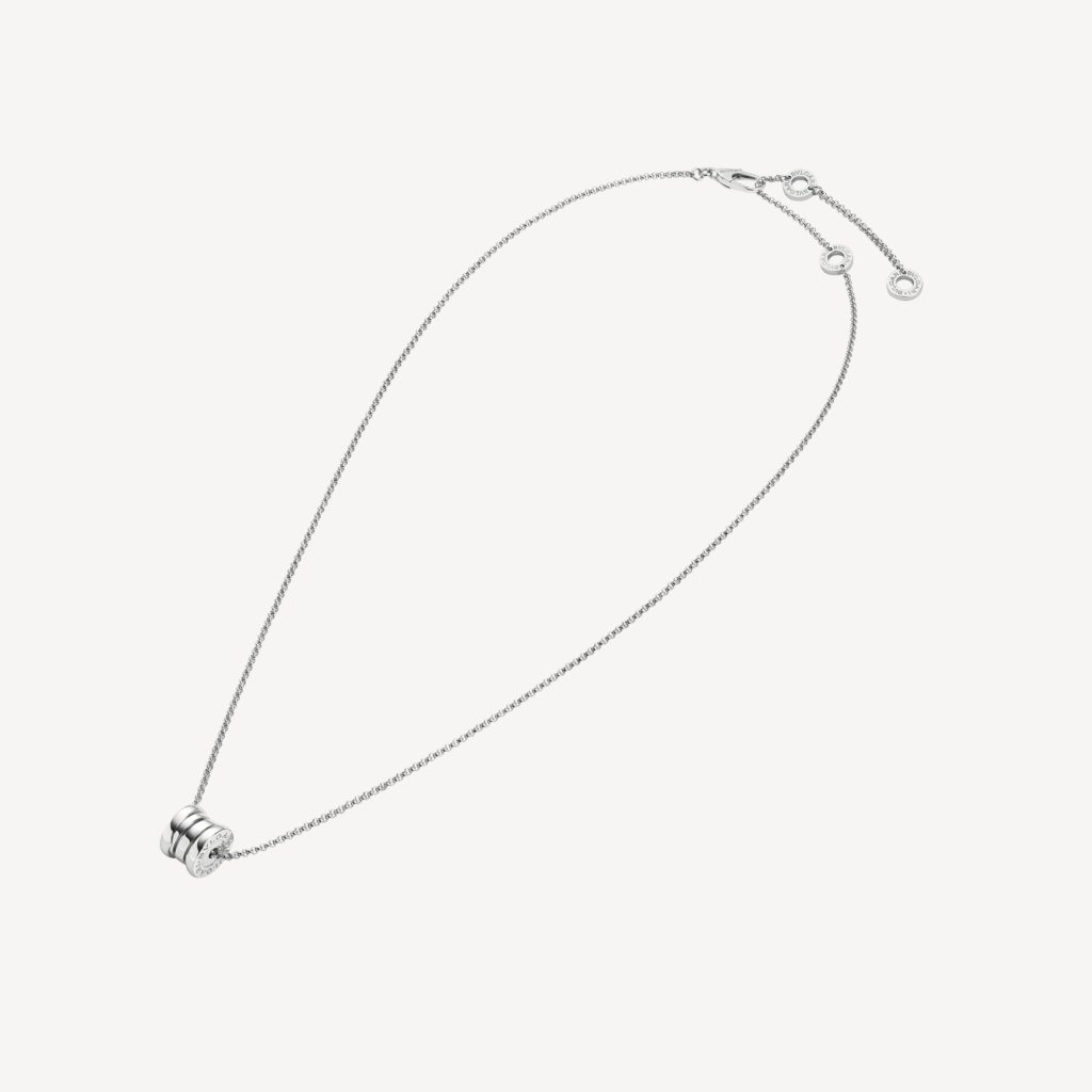 Vòng Cổ Bvlgari B.ZERO1 Mini Chế Tác Vàng Trắng 18K 38 - 41.5 - 45cm