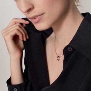 Vòng Cổ Cartier Love Chế Tác Vàng Trắng 18K 2 Viên Kim Cương Tự Nhiên (2)