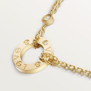 Vòng Cổ Cartier Love Chế Tác Vàng Vàng 18K 2 Viên Kim Cương (1)