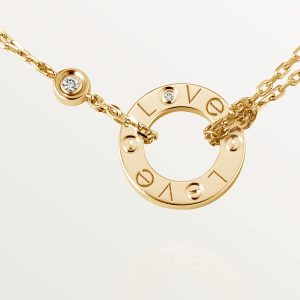 Vòng Cổ Cartier Love Chế Tác Vàng Vàng 18K 2 Viên Kim Cương (1)