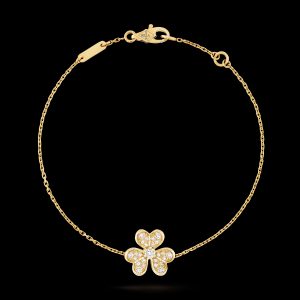 Vòng Tay Van Cleef & Arpels Frivole Mini Vàng Vàng 18K Chế Tác 17 (1)