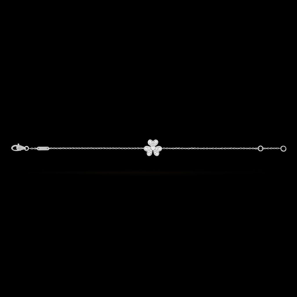 Vòng Tay Van Cleef & Arpels Frivole Mini Vàng Trắng Chế Tác 