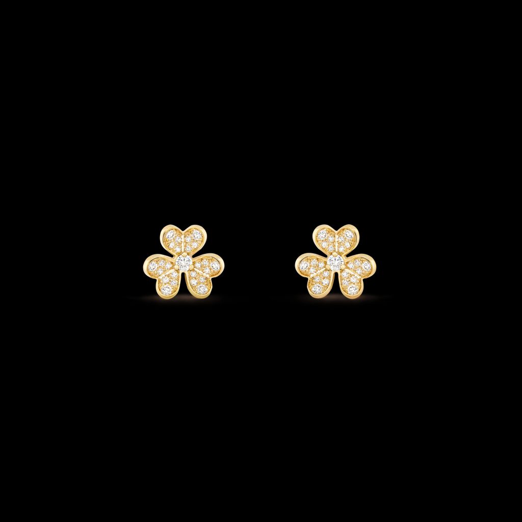 Bông Tai Van Cleef & Arpels Frivole Mini Model Vàng Vàng 18K Kim Cương