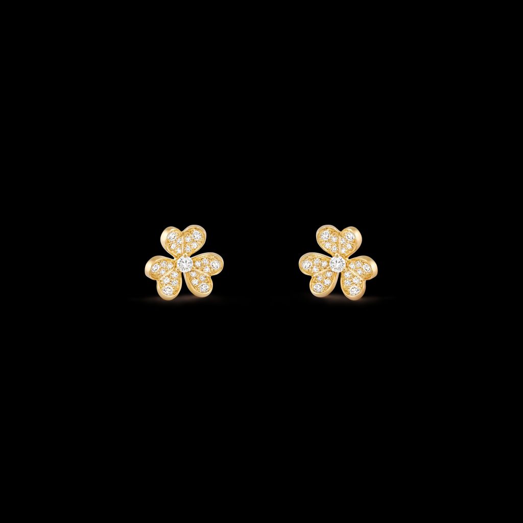 Bông Tai Van Cleef & Arpels Frivole Mini Model Vàng Vàng 18K Kim Cương