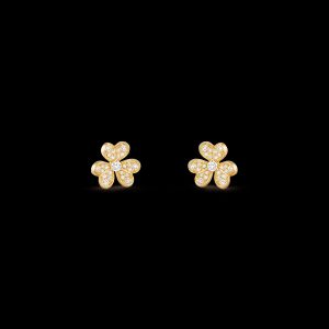 Bông Tai Van Cleef & Arpels Frivole Mini Model Vàng Vàng 18K Kim Cương