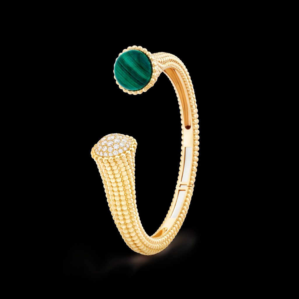 Lắc Tay Van Cleef & Arpels Perlée Couleurs Đính Đá Malachite Kim Cương 