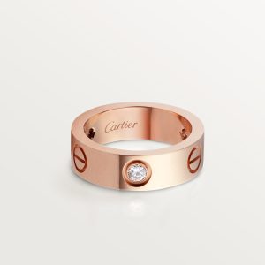 Nhẫn Cartier Love 3 Diamonds Vàng Hồng Đính Kim Cương (1)