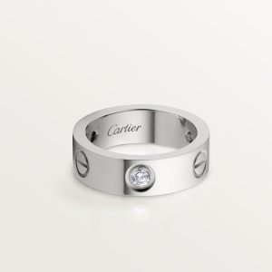 Nhẫn Cartier Love 3 Diamonds Vàng Trắng Đính Kim Cương Bản Lớn 5 (1)
