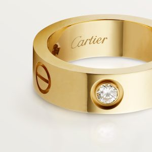 Nhẫn Cartier Love 3 Diamonds Vàng Vàng Đính Kim Cương (1)