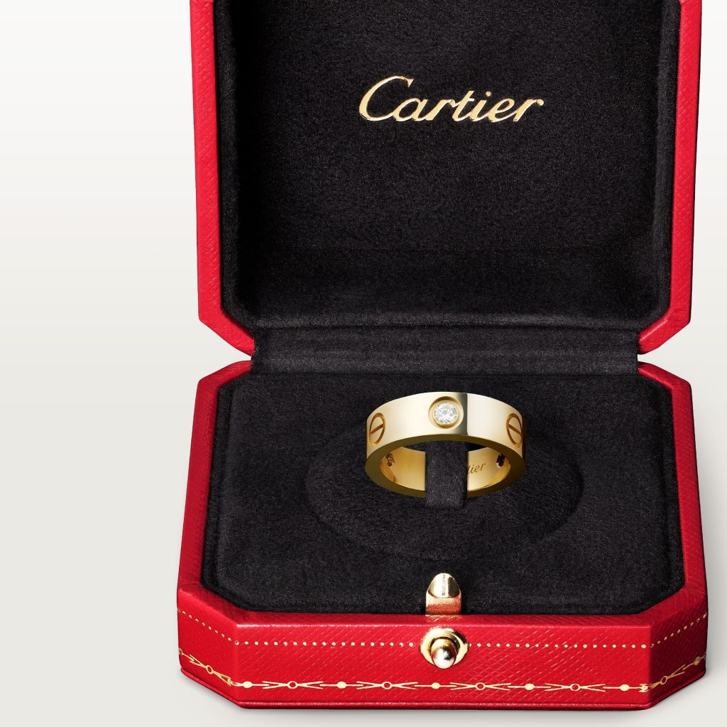 Nhẫn Cartier Love 3 Diamonds Vàng Vàng Đính Kim Cương (1)