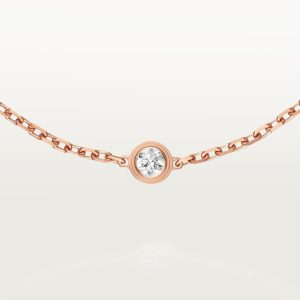 Vòng Tay Cartier D'Amour XS Mini Vàng Hồng Đính 1 Viên Kim Cương Tự Nhiên