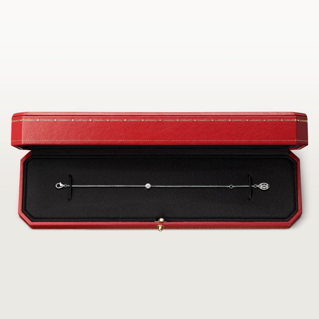 Vòng Tay Cartier D'Amour XS Mini Vàng Trắng Đính 1 Viên Kim Cương Tự Nhiên (2)