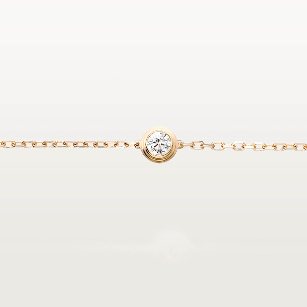 Vòng Tay Cartier D'Amour XS Mini Vàng Vàng Đính 1 Viên Kim Cương Tự Nhiên (1)