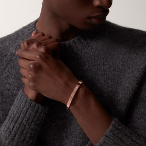 Vòng Tay Cartier Love 4 Diamonds Vàng Hồng Kim Cương Tự Nhiên Rộng 6 (1)