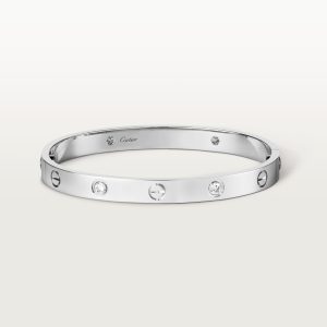 Vòng Tay Cartier Love 4 Diamonds Vàng Trắng Kim Cương Tự Nhiên (2)