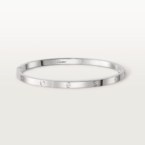 Vòng Tay Cartier Love Small Model Chế Tác Vàng Trắng 18K R (1)