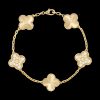 Vòng Tay Van Cleef & Arpels Alhambra Vintage Vàng 18K Kim Cương 19cm