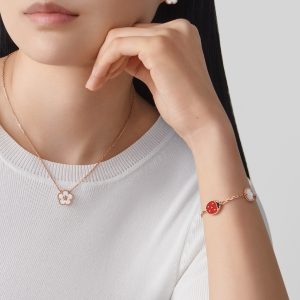Vòng Tay Van Cleef & Arpels Lucky Spring 5 Họa Tiết Vàng Hồng 18K