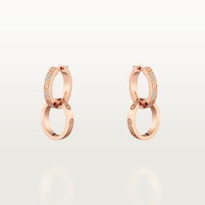 Bông Tai Cartier Love Vàng Hồng 18K Kim Cương Tự Nhiên Chế Tác