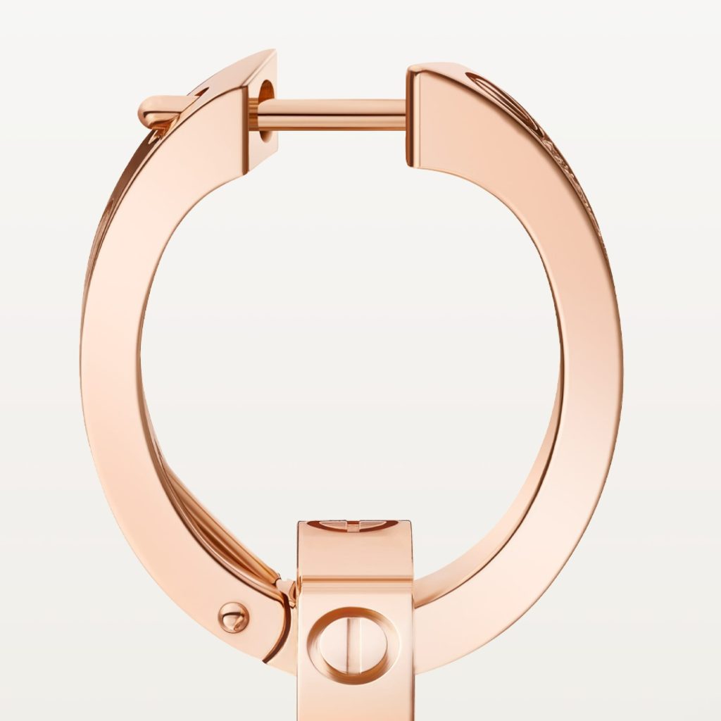 Bông Tai Cartier Love Vàng Trắng 18K Kim Cương Tự Nhiên Chế Tác (1)