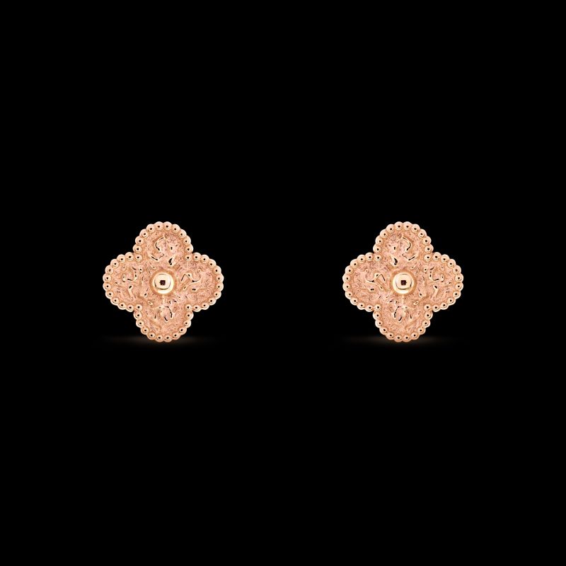 Bông Tai Van Cleef & Arpels Sweet Alhambra Vàng Hồng 18K Chế Tác Hong Kong 17 (2)