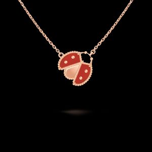 Dây Chuyền Van Cleef & Arpels Lucky Spring Bọ Rùa Cánh Mở Vàng Hồng 18K 42cm