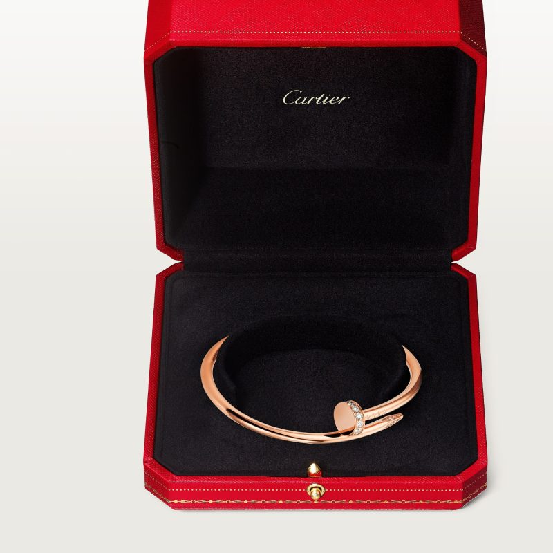 Lắc Tay Cartier Juste un Clou Chế Tác Vàng Hồng 18K Hong Kong Đính Viên Kim Cương Tự Nhiên (1)