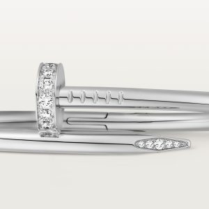 Lắc Tay Cartier Juste un Clou Chế Tác Vàng Trắng 18K Hong Kong Đính Viên Kim Cương Tự Nhiên (2)