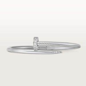 Lắc Tay Cartier Juste un Clou Chế Tác Vàng Trắng 18K Hong Kong Đính Viên Kim Cương Tự Nhiên (2)