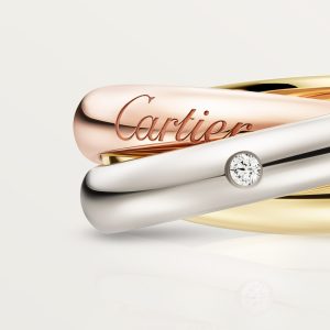 Nhẫn Đeo Tay Cartier Trinity Medium Chế Tác Vàng 18K Kim Cương Tự Nhiên 3.2mm