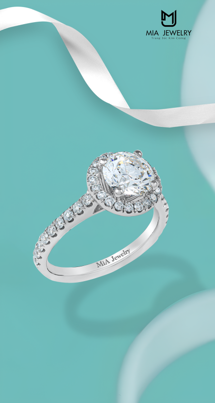 Nhẫn Thiết Kế Nữ Chế Tác Platinum Kim Cương Tổng Hợp CVD Size 14 MiA007