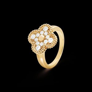 Nhẫn Van Cleef & Arpels Alhambra Vintage Vàng Vàng Kim Cương Tự Nhiên 12 Viên (1)