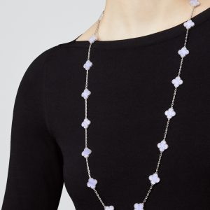 Vòng Cổ Van Cleef & Arpels Alhambra 20 Họa Tiết Đá Mã Não (1)