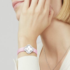 Vòng Cổ Van Cleef & Arpels Alhambra Vàng Trắng Kim Cương Tự Nhiên (3)