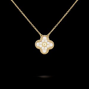 Vòng Cổ Van Cleef & Arpels Alhambra Vàng Vàng Kim Cương Tự Nhiên 42cm (2)