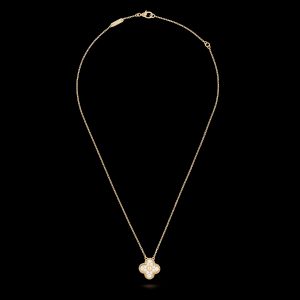 Vòng Cổ Van Cleef & Arpels Alhambra Vàng Vàng Kim Cương Tự Nhiên 42cm (3)