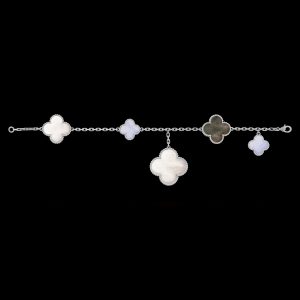 Vòng Tay Van Cleef & Arpels Magic Alhambra 5 Motif Vàng Trắng Chế Tác Hong Kong (2)