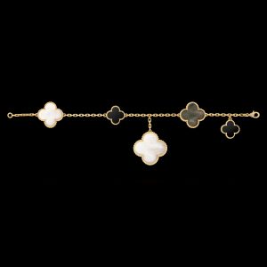 Vòng Tay Van Cleef & Arpels Magic Alhambra 5 Motif Vàng Vàng Chế Tác Hong Kong 19cm (1)