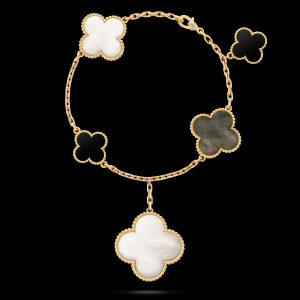 Vòng Tay Van Cleef & Arpels Magic Alhambra 5 Motif Vàng Vàng Chế Tác Hong Kong 19cm (1)