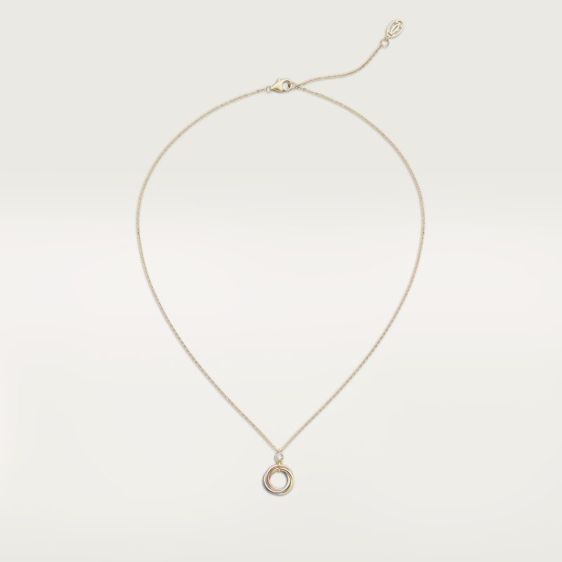 Vòng Cổ Cartier Trinity Chế Tác Vàng 18K Kim Cương Tự Nhiên Chiều Dài 36-40cm (1)