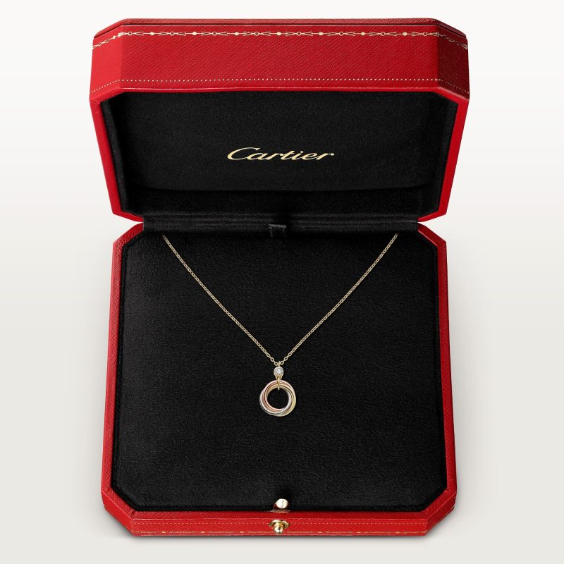 Vòng Cổ Cartier Trinity Chế Tác Vàng 18K Kim Cương Tự Nhiên Chiều Dài 36-40cm (1)