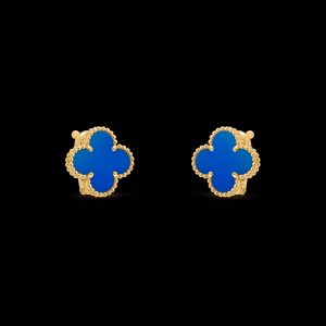 Bông Tai Van Cleef & Arpels Đá Mã Não Xanh Chế Tác Hong Kong 15mm (1)