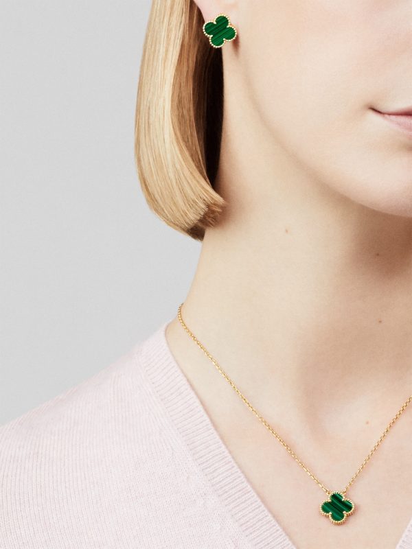 Vòng Cổ Van Cleef & Arpels Vàng Vàng 18K Đá Malachite Chế Tác Hong Kong 42cm (4)