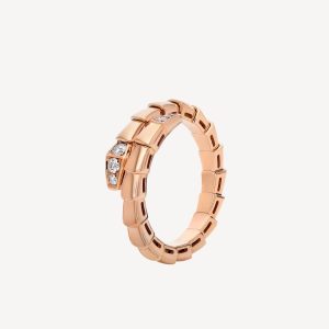 Nhẫn Bvlgari Serpenti Viper Demi Pavé Diamond Rắn Vàng Hồng18K Chế Tác (2)