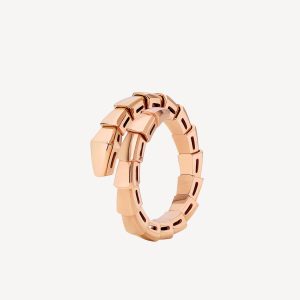 Nhẫn Bvlgari Serpenti Viper Rắn Chế Tác Hong Kong Vàng Hồng 18K AU750